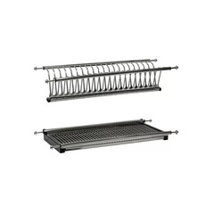 Сушилка для посуды двухуровневая 50 см серебро (FRM1515.50PT)