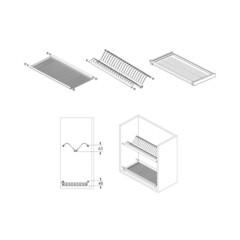Сушилка для посуды двухуровневая 45 см серебро (FRM1515.45PT) - фото 2