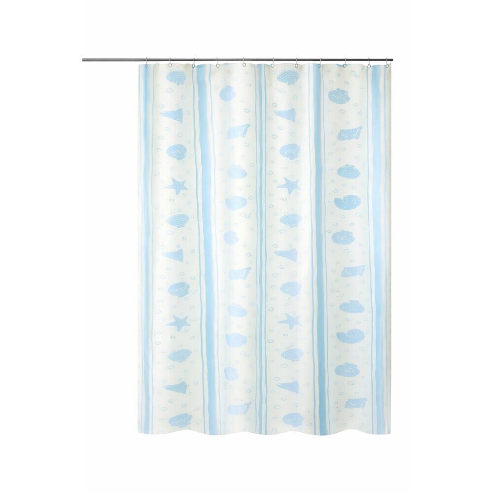 Изображение товара Штора для ванны Primanova Shells 1800х2000 мм PEVA голубая (DR-60077)