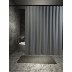 Штора для ванны Primanova Premium 1800х2000 мм полиэстер серая (DR-60060) - фото 3