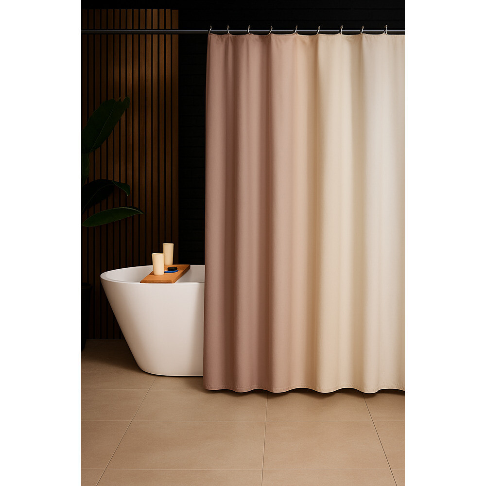 Штора для ванны Primanova Sharm 1800х2000 мм полиэстер бежевая (DR-40001) - фото 4