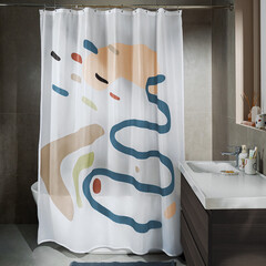 Штора для ванны Moroshka Reflection 1800х2000 мм полиэстер белая (924-301-01) - фото 3