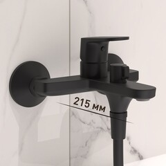 Смеситель для ванны Corsa Deco CX черный матовый однорычажный с коротким изливом с лейкой (FBTCX1B) - фото 4