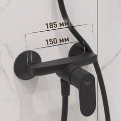 Смеситель для душа без излива Corsa Deco CX черный матовый с лейкой однорычажный (FSHCXB) - фото 3