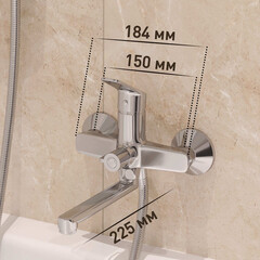 Смеситель для ванны Corsa Deco KX хром однорычажный со средним изливом с лейкой (FBTKX2) - фото 3