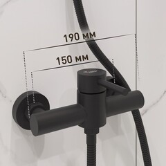 Смеситель без излива Corsa Deco AS черный с лейкой однорычажный (FSHASB) - фото 3