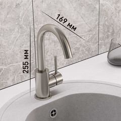 Смеситель для кухни и раковины Corsa Deco SS однорычажный с поворотным изливом нержавеющая сталь (FKSS) - фото 3