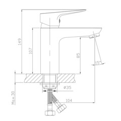 Смеситель для раковины Mixline ML14-04 однорычажный хром (556599) - фото 2