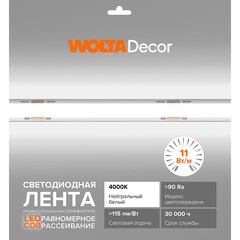 Лента светодиодная Wolta 4000К 24 В 11 Вт/м IP20 5 м (WLSCOB-11W/4000/24H320-01) - фото 2