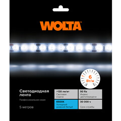 Лента светодиодная Wolta 6500К 24 В 6 Вт/м IP20 5 м (WLS2835-6W/6500/24H60-01) - фото 4