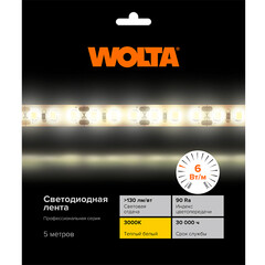 Лента светодиодная Wolta 3000К 24 В 6 Вт/м IP20 5 м (WLS2835-6W/3000/24H60-01) - фото 3