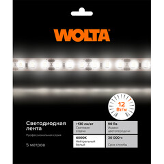 Лента светодиодная Wolta 4000К 24 В 12 Вт/м IP20 5 м (WLS2835-12W/4000/24H120-01) - фото 4
