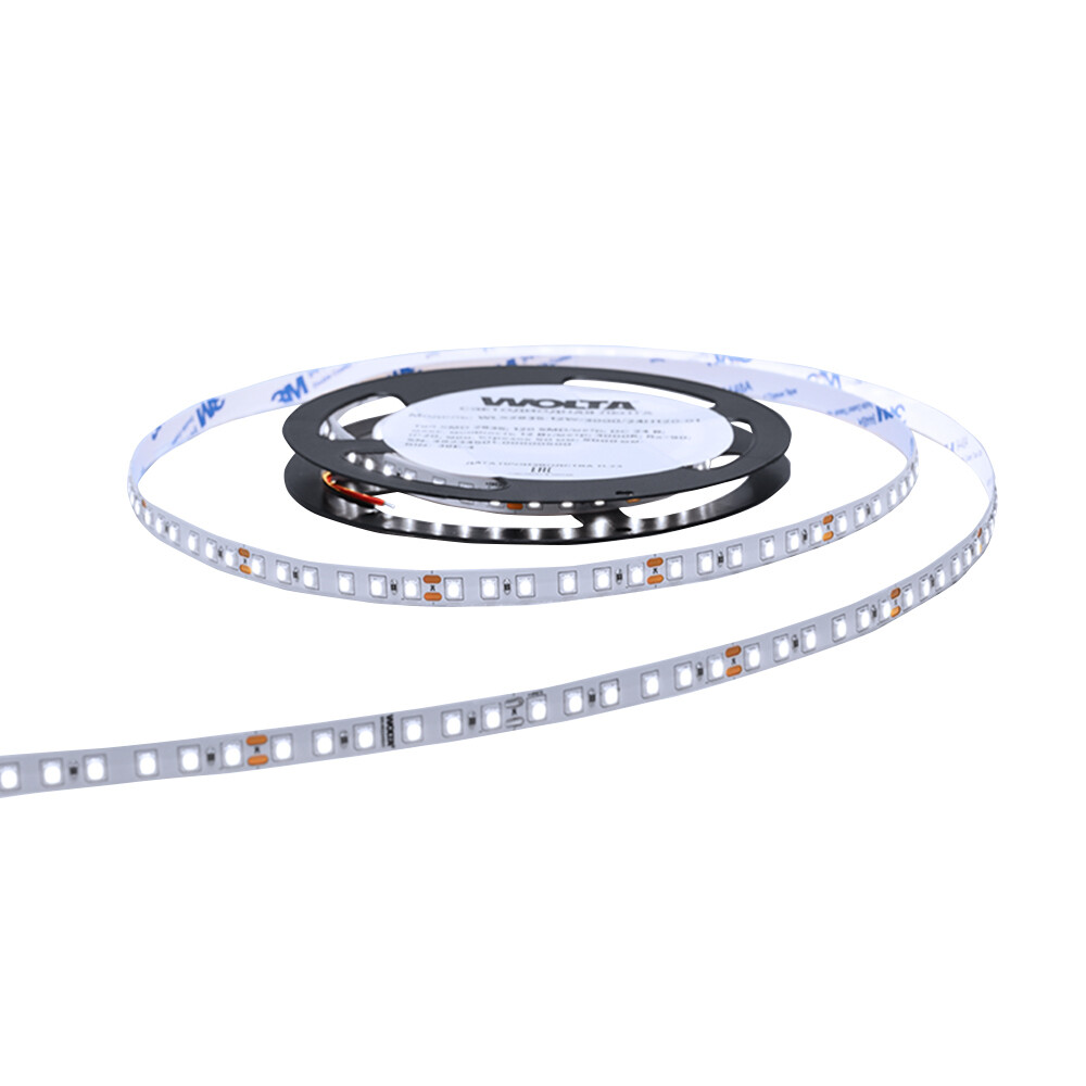 Изображение товара Лента светодиодная Wolta 6500К 12 В 12 Вт/м IP20 5 м (WLS2835-12W/6500/12H120-01)