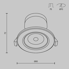 Светильник встраиваемый светодиодный белый 9 Вт 3000К IP20 Maytoni Phill (DL013-6-L9W) - фото 2