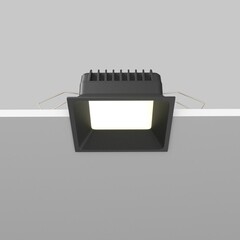 Светильник встраиваемый светодиодный черный 12 Вт 6000К IP44 Maytoni Okno (DL056-12W3-4-6K-B) - фото 5