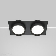 Светильник встраиваемый GX53 черный 30 Вт IP20 Maytoni Hoop (DL086-02-GX53-SQ-B) - фото 4