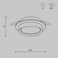 Светильник встраиваемый GX53 белый 15 Вт IP20 Maytoni Hoop (DL086-GX53-RD-W) - фото 3
