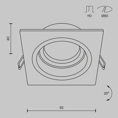 Светильник встраиваемый GU10 черный 50 Вт IP20 Maytoni Atom (DL026-2-01B) - фото 5