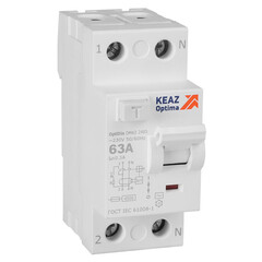 УЗО КЭАЗ DM63 OptiDin 63А 1P+N тип AC 300 мА 4,5 кА (343902)