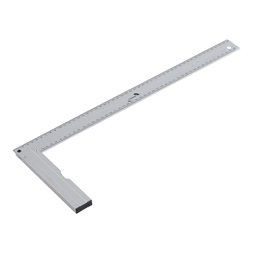 Изображение товара Угольник строительный Hesler 500 мм с уровнем алюминиевый Изображение товара Угольник строительный Hesler 500 мм с уровнем алюминиевый