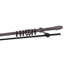 Карниз настенный деревянный двухрядный круглый 250 см d 28 мм венге