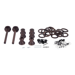 Карниз настенный деревянный двухрядный круглый 150 см d 28 мм венге - фото 3