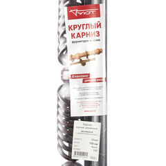 Карниз настенный деревянный двухрядный круглый 150 см d 28 мм венге - фото 2