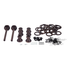 Карниз настенный деревянный двухрядный круглый 200 см d 28 мм венге - фото 3