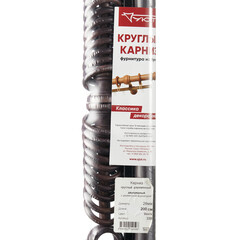 Карниз настенный деревянный двухрядный круглый 200 см d 28 мм венге - фото 2