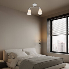 Люстра потолочная Schaffner Fattore E27 80 Вт 12 кв.м (4555-2 WH-CR) - фото 3