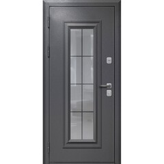 Дверь входная Ferroni 9СМ левая букле графит - белый матовый со стеклопакетом 960х2050 мм - фото 5