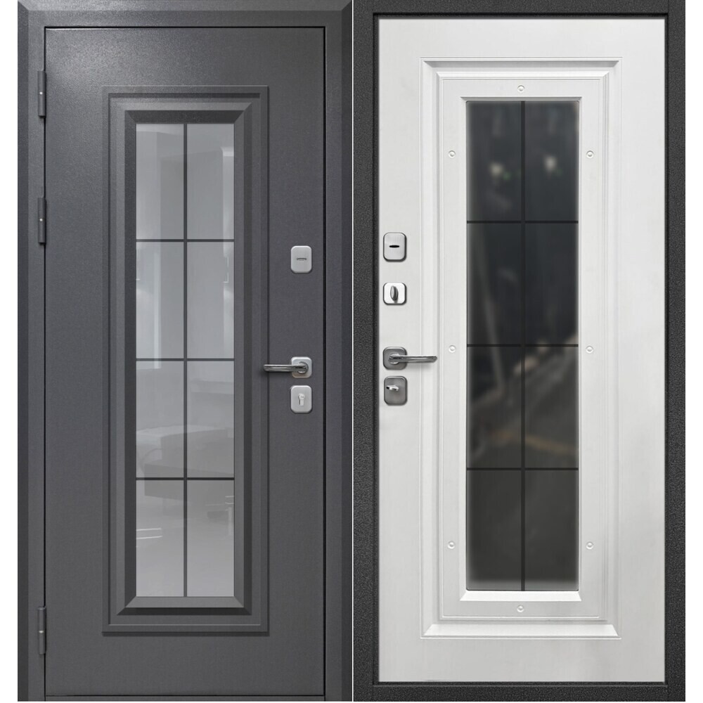 Изображение товара Дверь входная Ferroni 9СМ левая букле графит со стеклопакетом Изображение товара Дверь входная Ferroni 9СМ левая букле графит со стеклопакетом