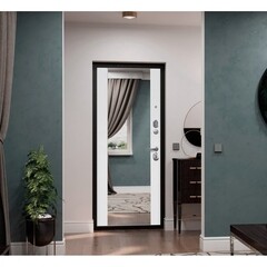Дверь входная Ferroni Гарда правая сатин графит - белый матовый с зеркалом 960х2050 мм - фото 2