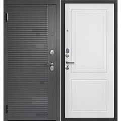 Дверь входная Ferroni Гарда левая сатин графит - эмалит белый 860х2050 мм - фото 1
