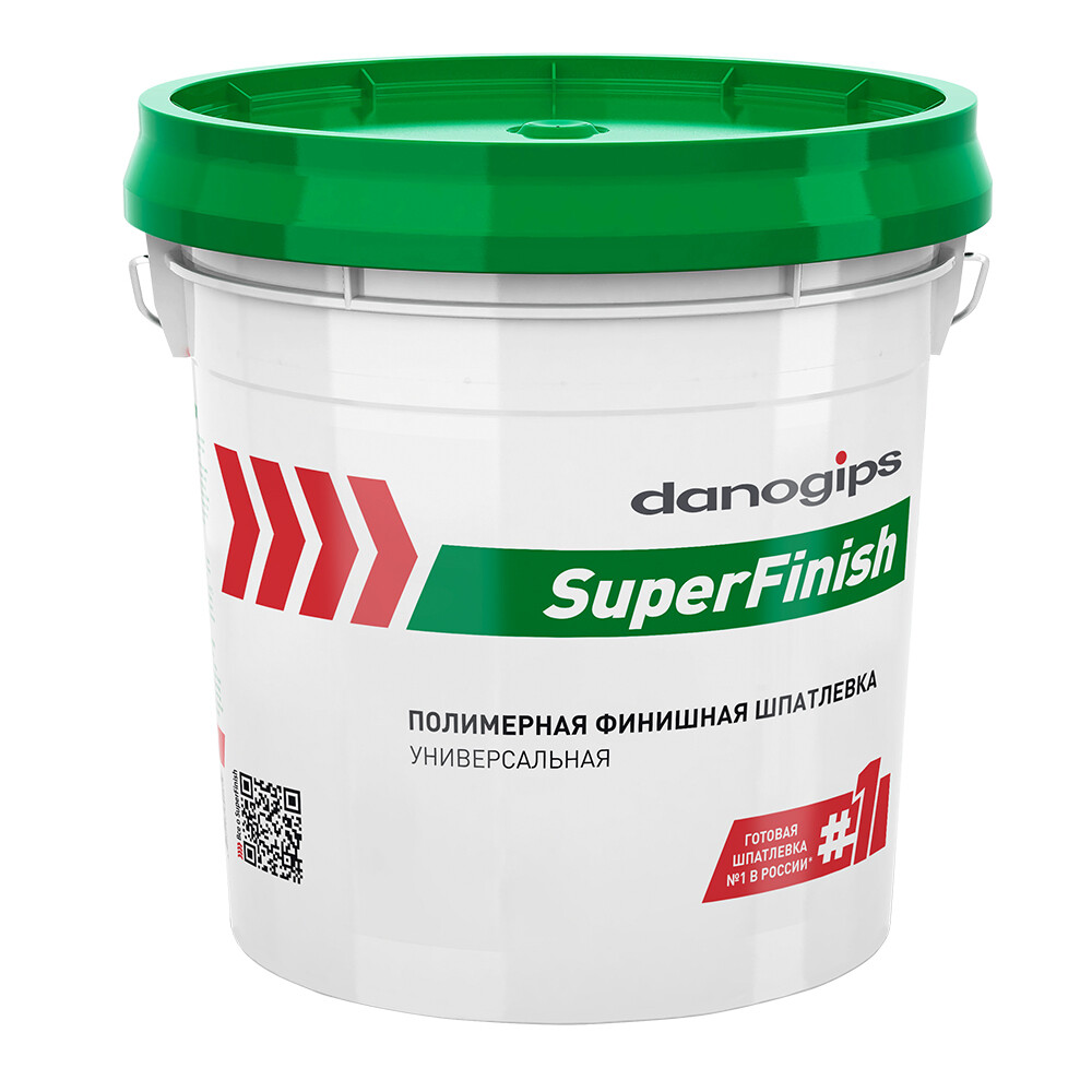 Изображение товара Шпатлевка Danogips SuperFinish универсальная 17 л для выравнивания стен и потолков Изображение товара Шпатлевка Danogips SuperFinish универсальная 17 л для выравнивания стен и потолков