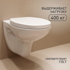 Унитаз подвесной Corsa Deco AX Rimless безободковый с сиденьем полипропилен микролифт (WHAX530RS) - фото 3