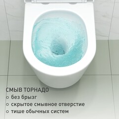 Унитаз подвесной Corsa Deco NX Tornado безободковый с сиденьем дюропласт микролифт смыв торнадо (WHNX520ST) - фото 5