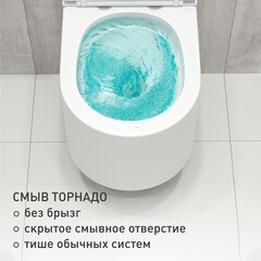 Унитаз подвесной Corsa Deco LXV Tornado безободковый с сиденьем дюропласт микролифт смыв торнадо (WHLXV500ST) - фото 5