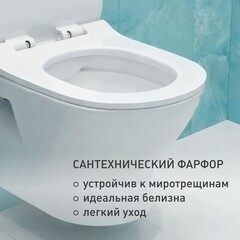 Унитаз подвесной Corsa Deco KX Rimless безободковый с сиденьем дюропласт микролифт (WHKX500RS) - фото 13