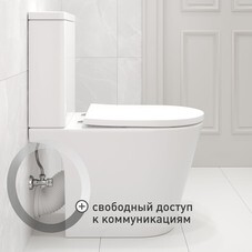 Унитаз-компакт Corsa Deco NX Rimless безободковый с универсальным выпуском с сиденьем дюропласт микролифт белый (TPNX640SR)