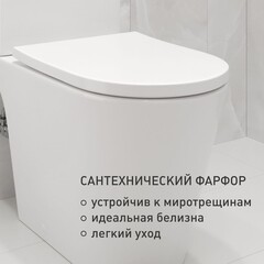 Унитаз-компакт Corsa Deco NX Rimless безободковый с универсальным выпуском с сиденьем дюропласт микролифт белый (TPNX640SR) - фото 8