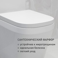 Унитаз-компакт Corsa Deco TX100 безободковый с универсальным выпуском с сиденьем дюропласт микролифт белый (TPTX620QR) - фото 8