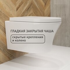 Унитаз подвесной Corsa Deco FX Rimless безободковый с сиденьем дюропласт микролифт (WHFX490SR) - фото 2