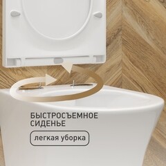 Унитаз подвесной Corsa Deco FX Rimless безободковый с сиденьем дюропласт микролифт (WHFX490SR) - фото 8