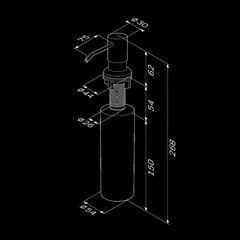 Дозатор для мыла AM.PM X-Joy встраиваемый пластик матовый/нержавеющая сталь хром (A8437100) - фото 8