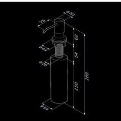 Дозатор для мыла AM.PM X-Joy встраиваемый пластик матовый/нержавеющая сталь черная (A8437122) - фото 8