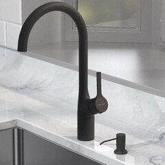 Дозатор для мыла AM.PM X-Joy встраиваемый пластик матовый/нержавеющая сталь черная (A8437122) - фото 2