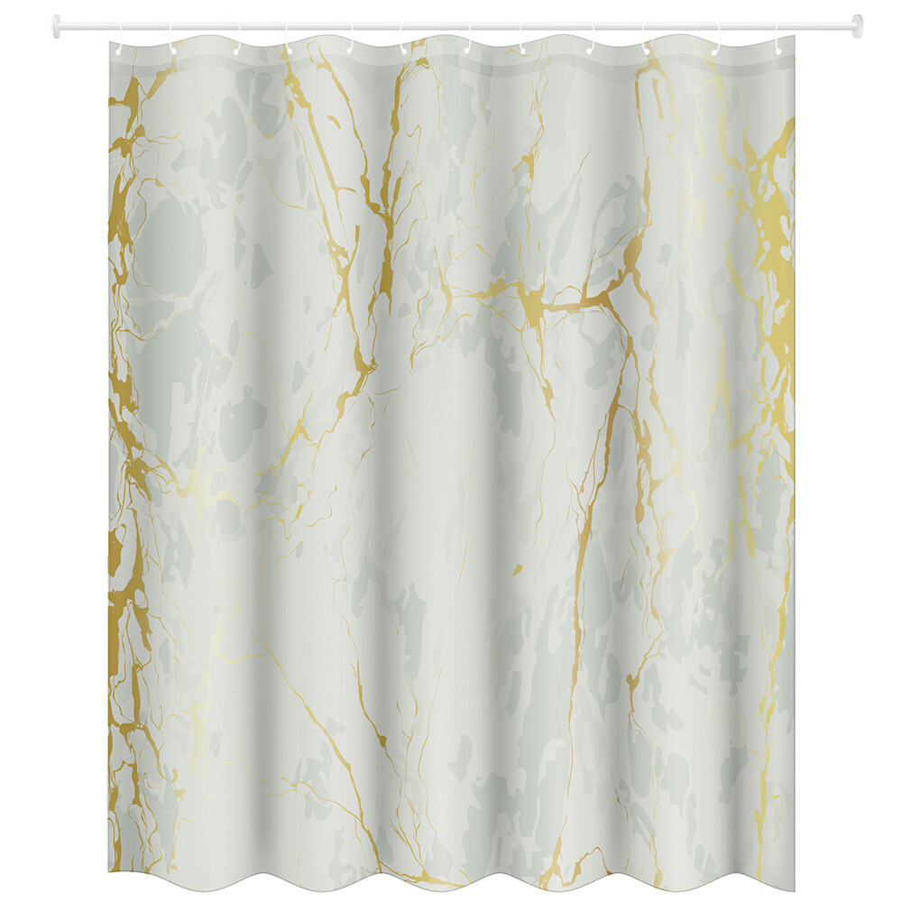 Изображение товара Штора для ванны Master House Марбл 1800х2000 мм полиэстер серая/золото (75423)