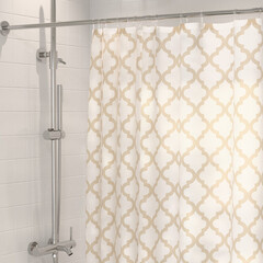 Штора для ванны Master House Треллис 2000х1800 мм PEVA бежевая/белая (75280) - фото 3