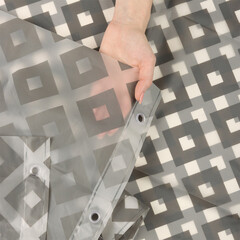 Штора для ванны Master House Икат 2000х1800 мм PEVA серая (75277) - фото 4